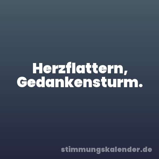 Herzflattern, Gedankensturm.