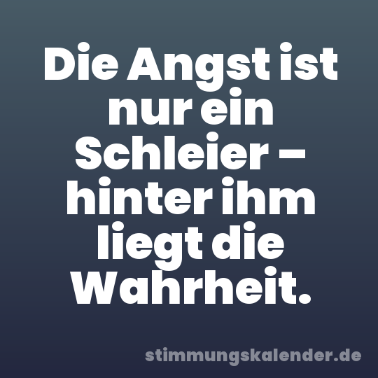 Die Angst ist nur ein Schleier – hinter ihm liegt die Wahrheit.