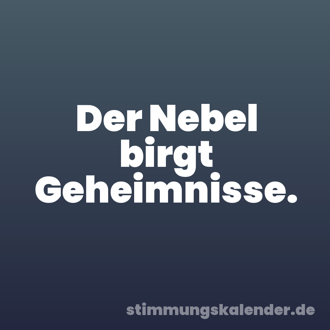 Der Nebel birgt Geheimnisse.