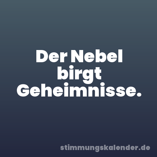 Der Nebel birgt Geheimnisse.