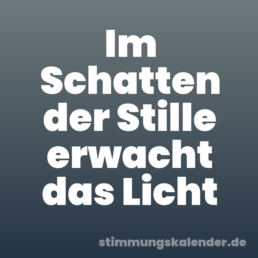 Im Schatten der Stille erwacht das Licht