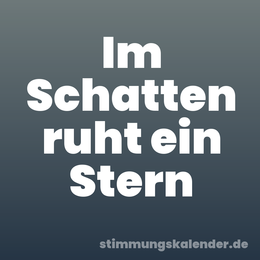 Im Schatten ruht ein Stern