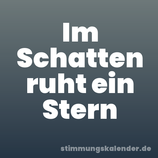 Im Schatten ruht ein Stern