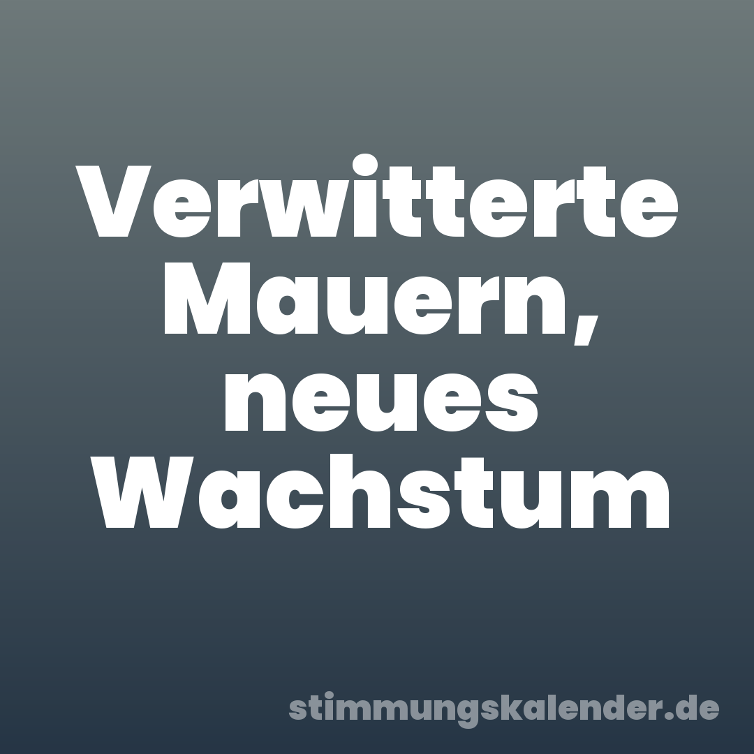 Verwitterte Mauern, neues Wachstum