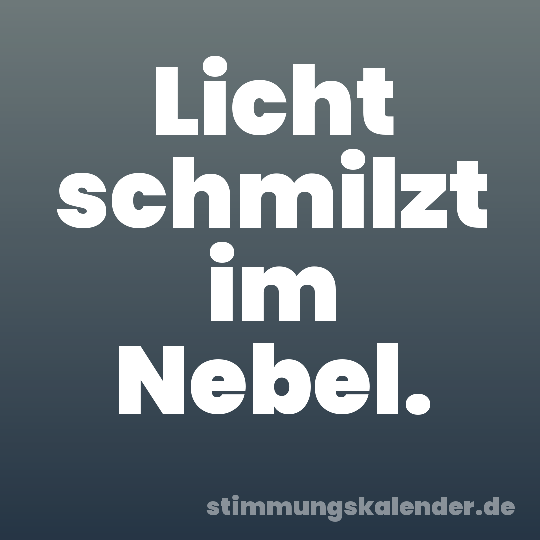 Licht schmilzt im Nebel.