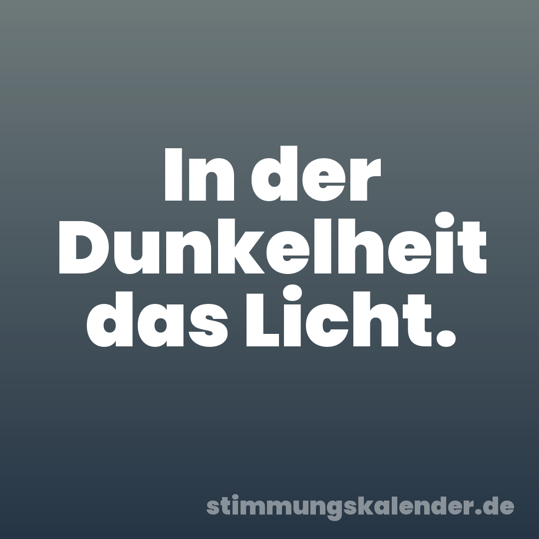 In der Dunkelheit das Licht.