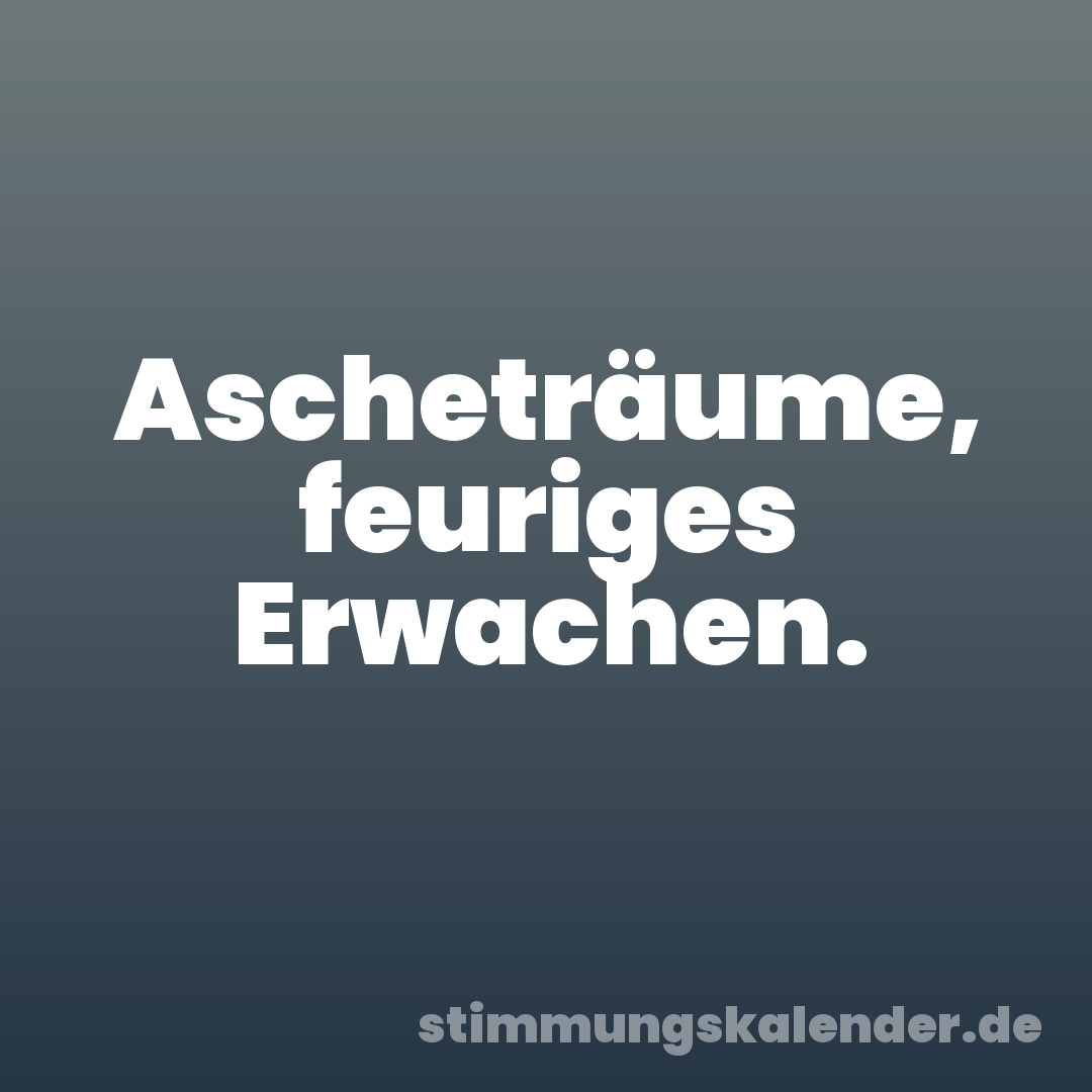 Ascheträume, feuriges Erwachen.