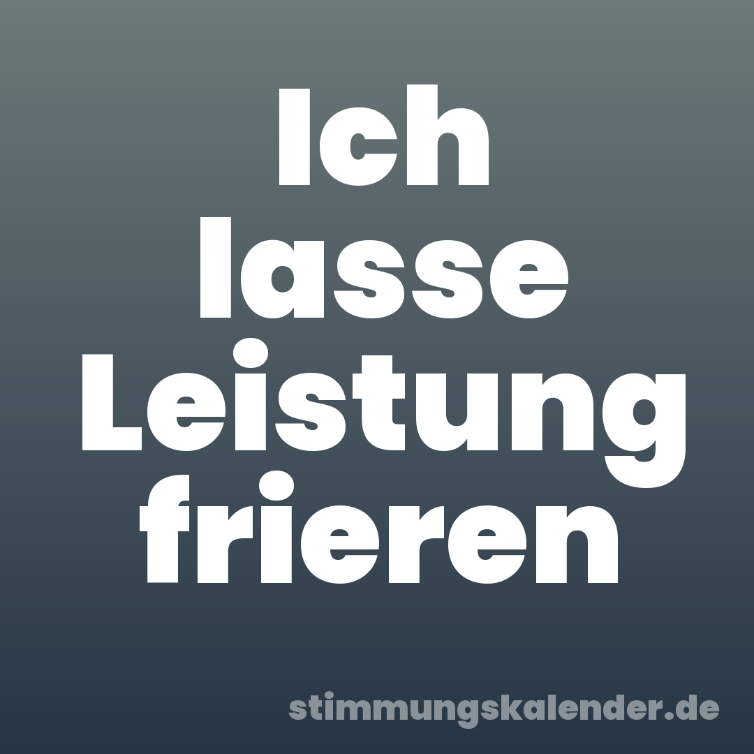 Ich lasse Leistung frieren