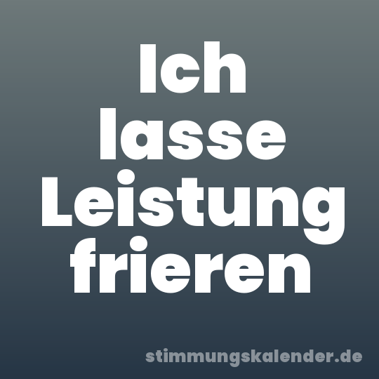 Ich lasse Leistung frieren