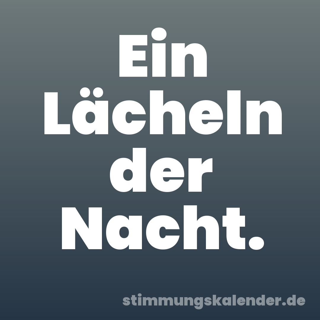Ein Lächeln der Nacht.