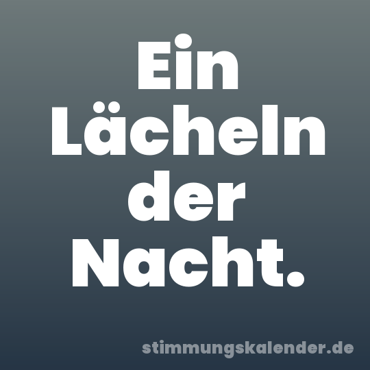 Ein Lächeln der Nacht.