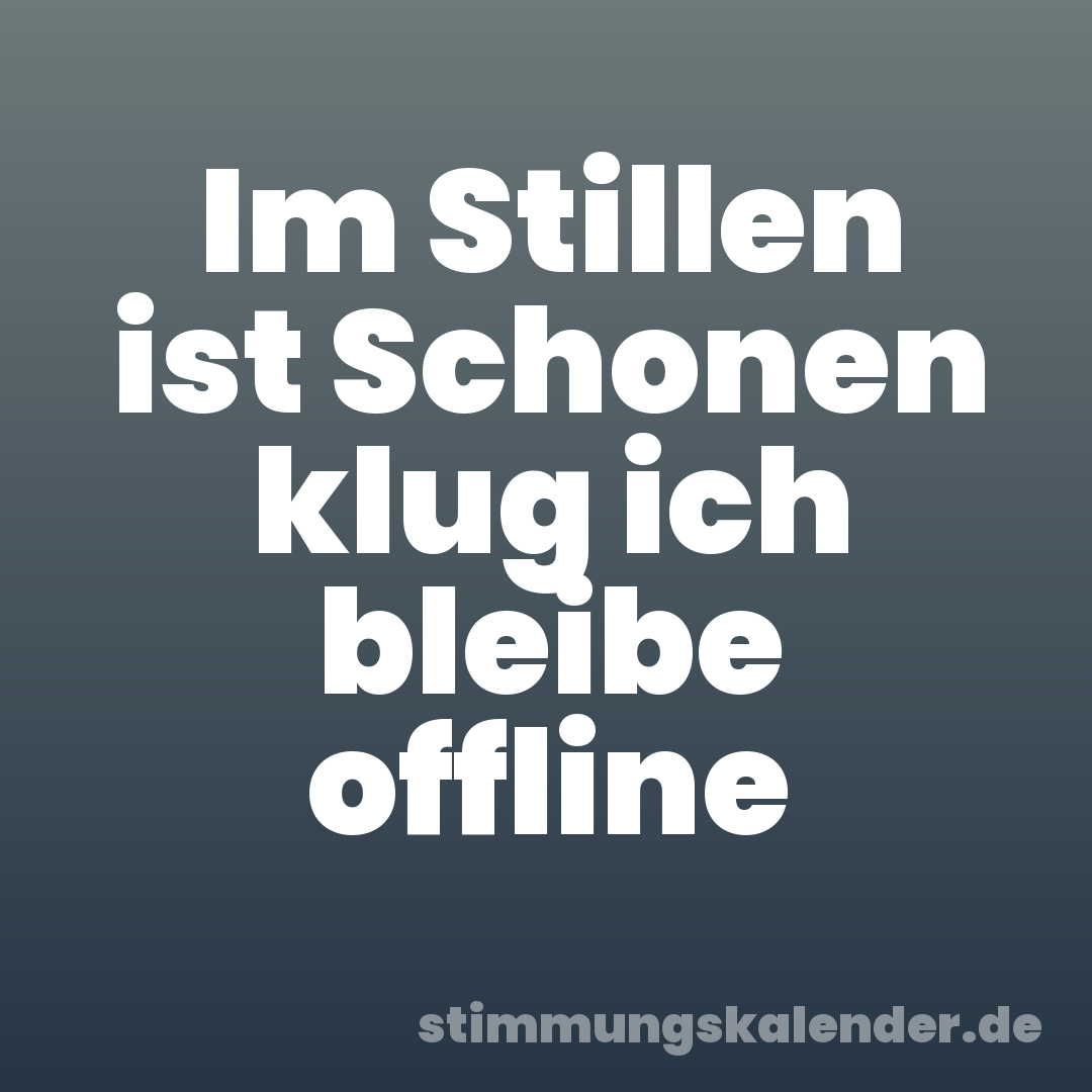 Im Stillen ist Schonen klug ich bleibe offline