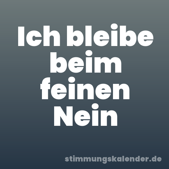 Ich bleibe beim feinen Nein