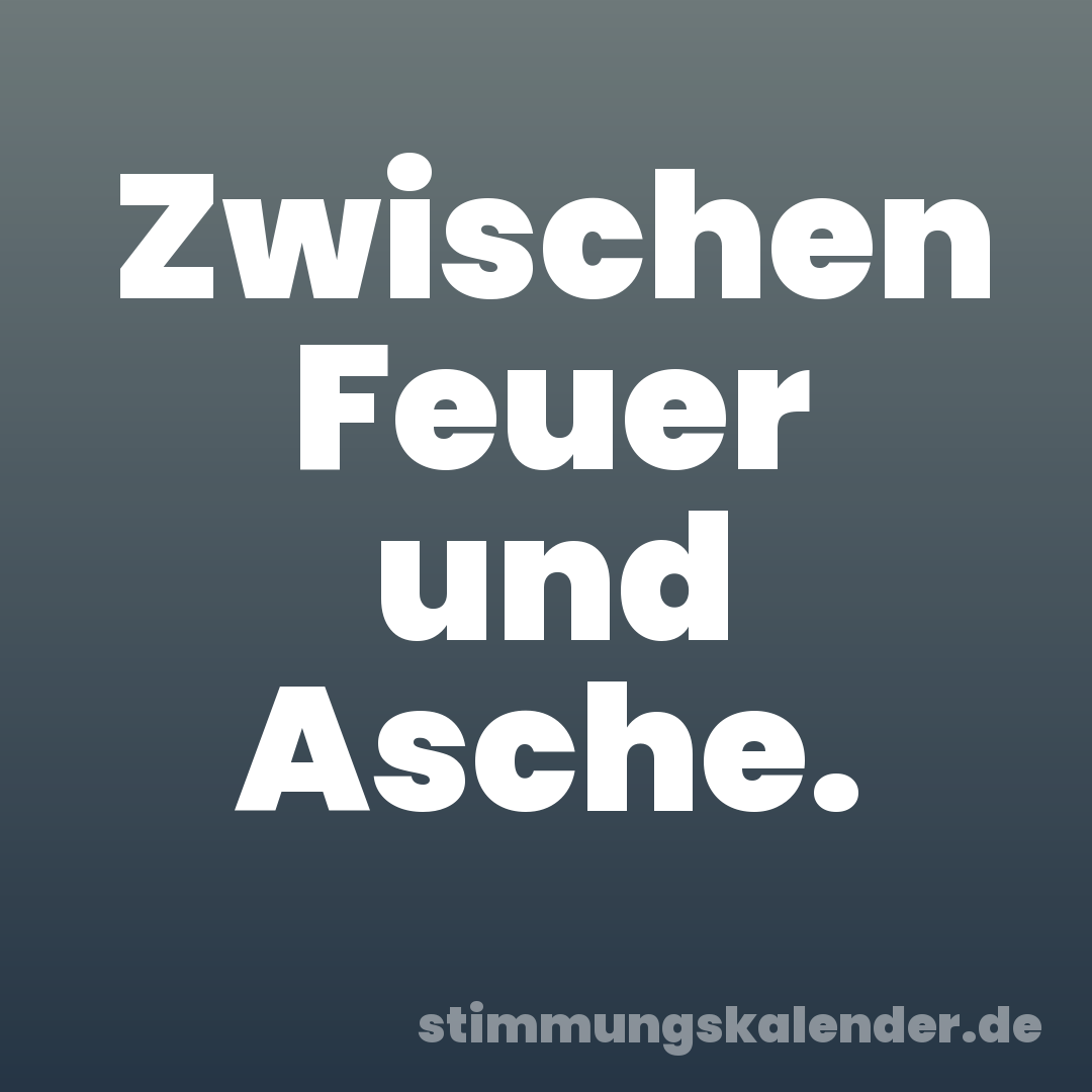 Zwischen Feuer und Asche.