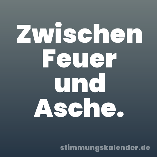 Zwischen Feuer und Asche.