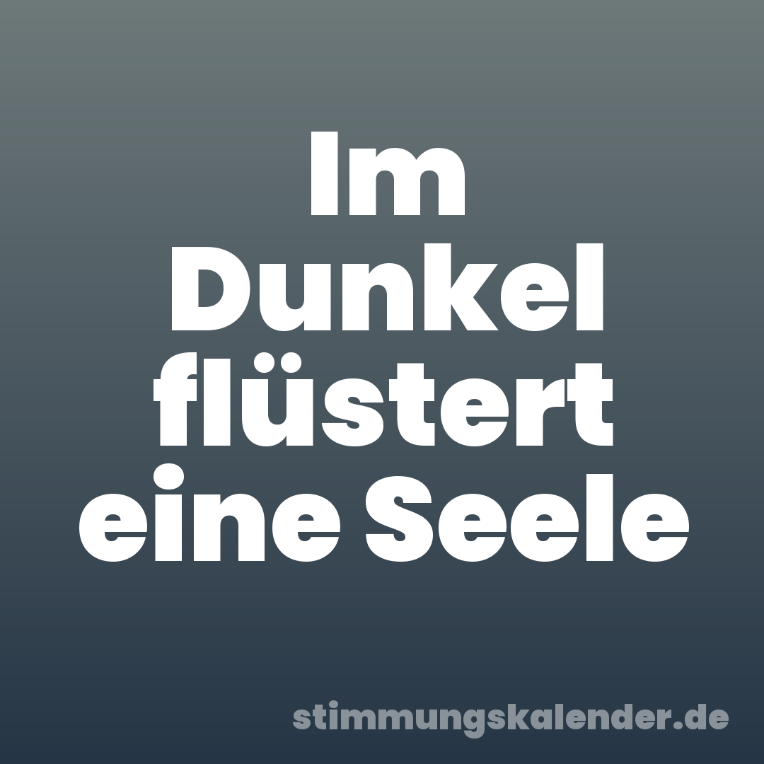 Im Dunkel flüstert eine Seele