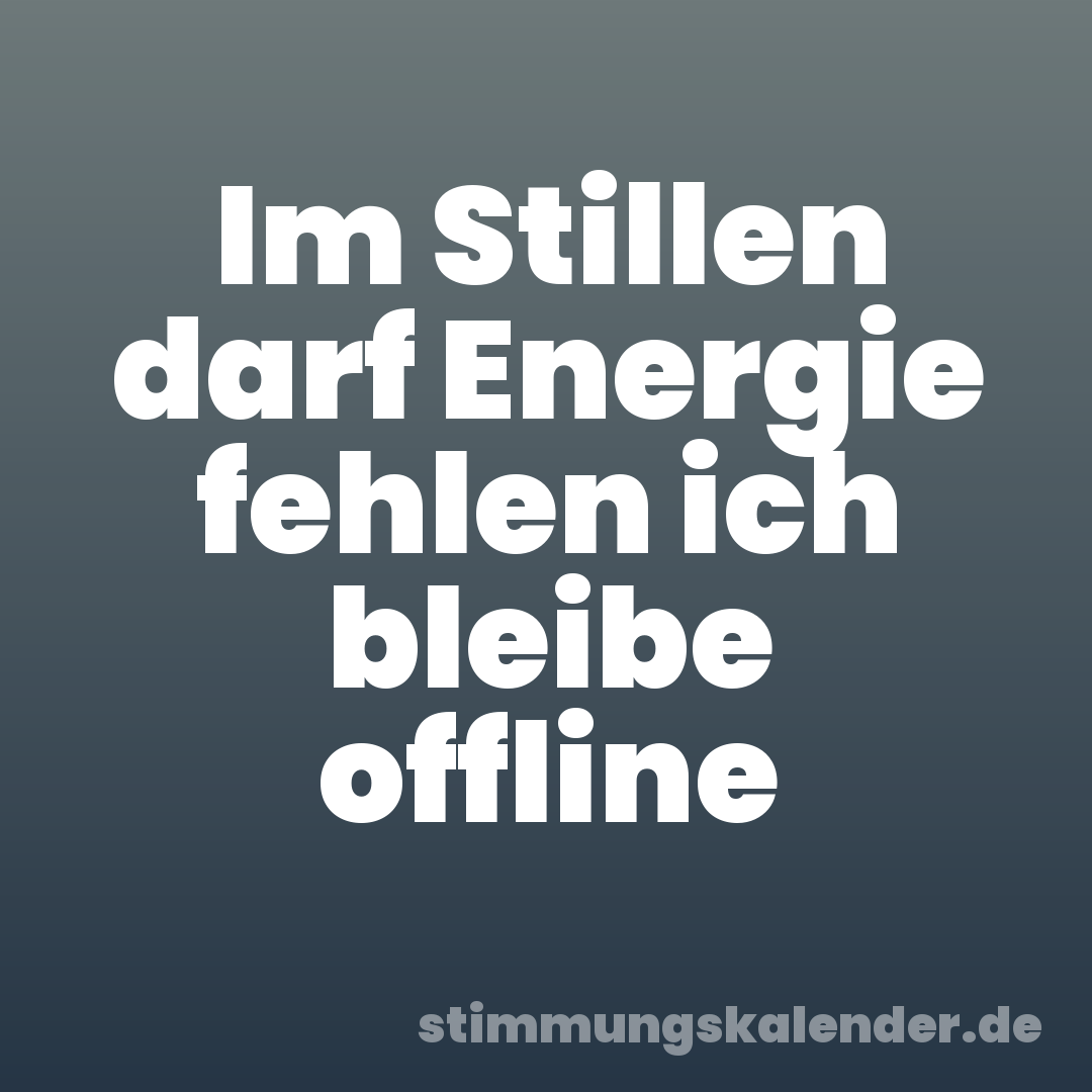 Im Stillen darf Energie fehlen ich bleibe offline