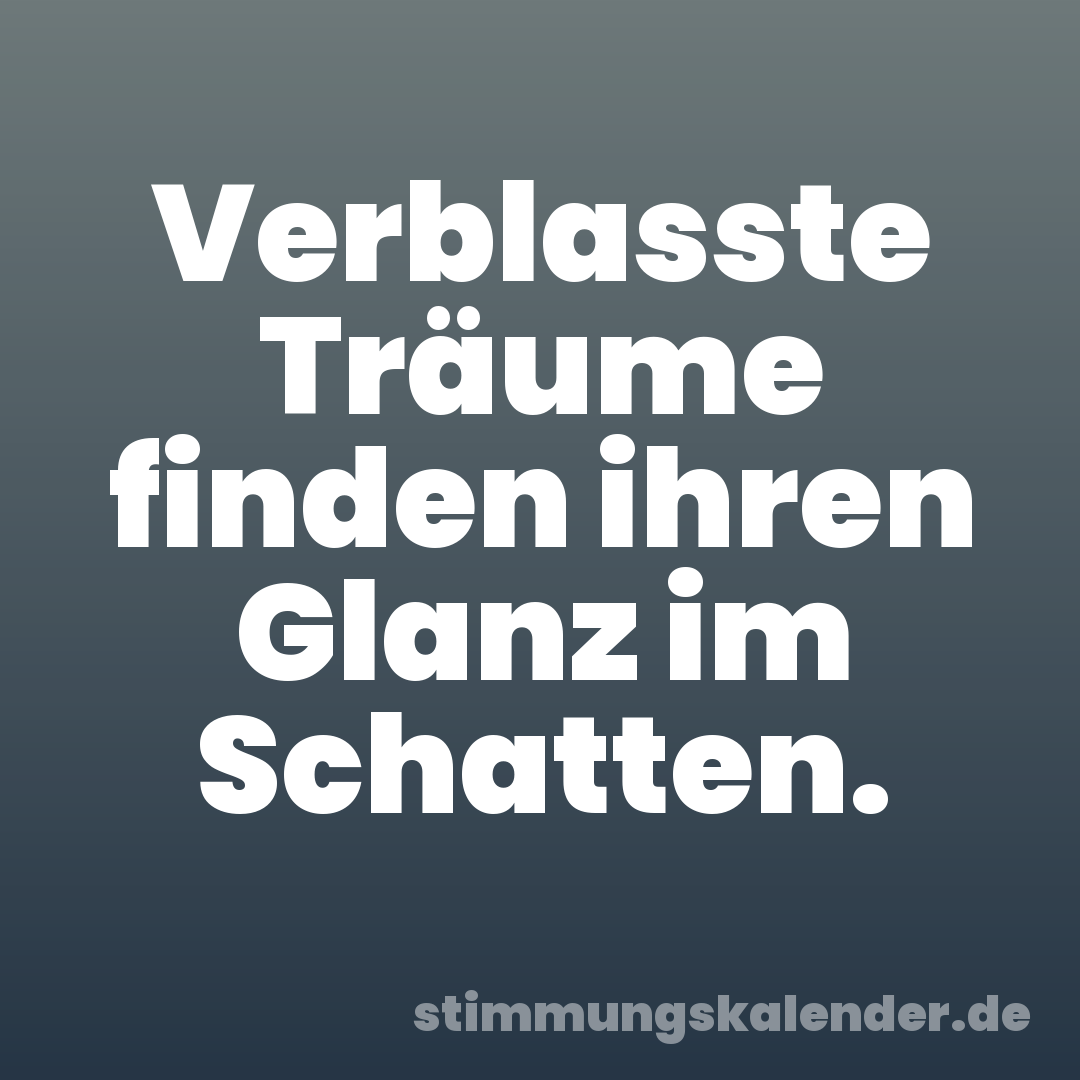 Verblasste Träume finden ihren Glanz im Schatten.