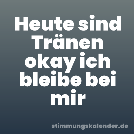 Heute sind Tränen okay ich bleibe bei mir