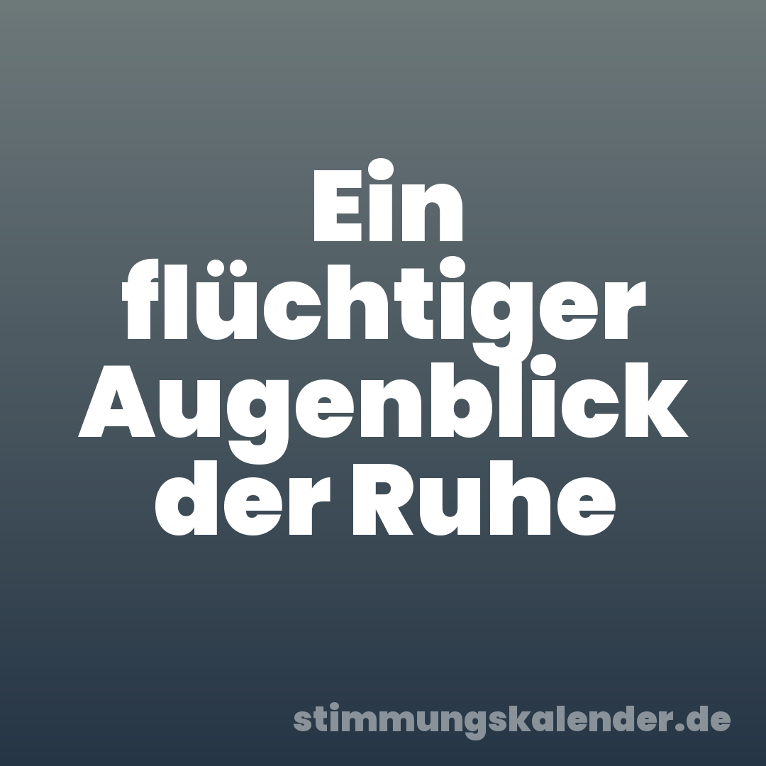 Ein flüchtiger Augenblick der Ruhe