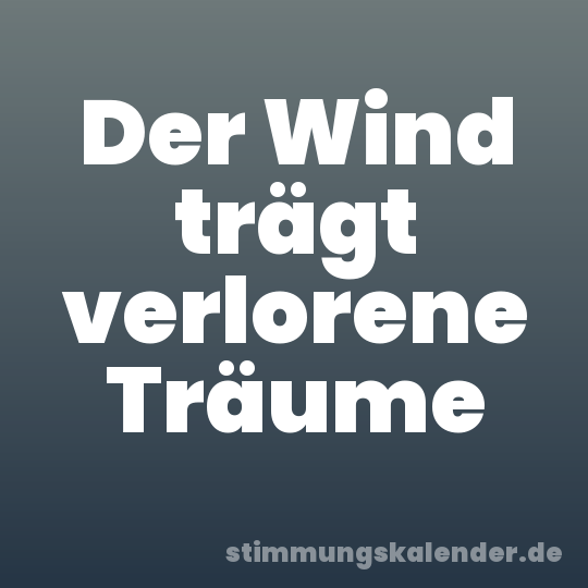 Der Wind trägt verlorene Träume