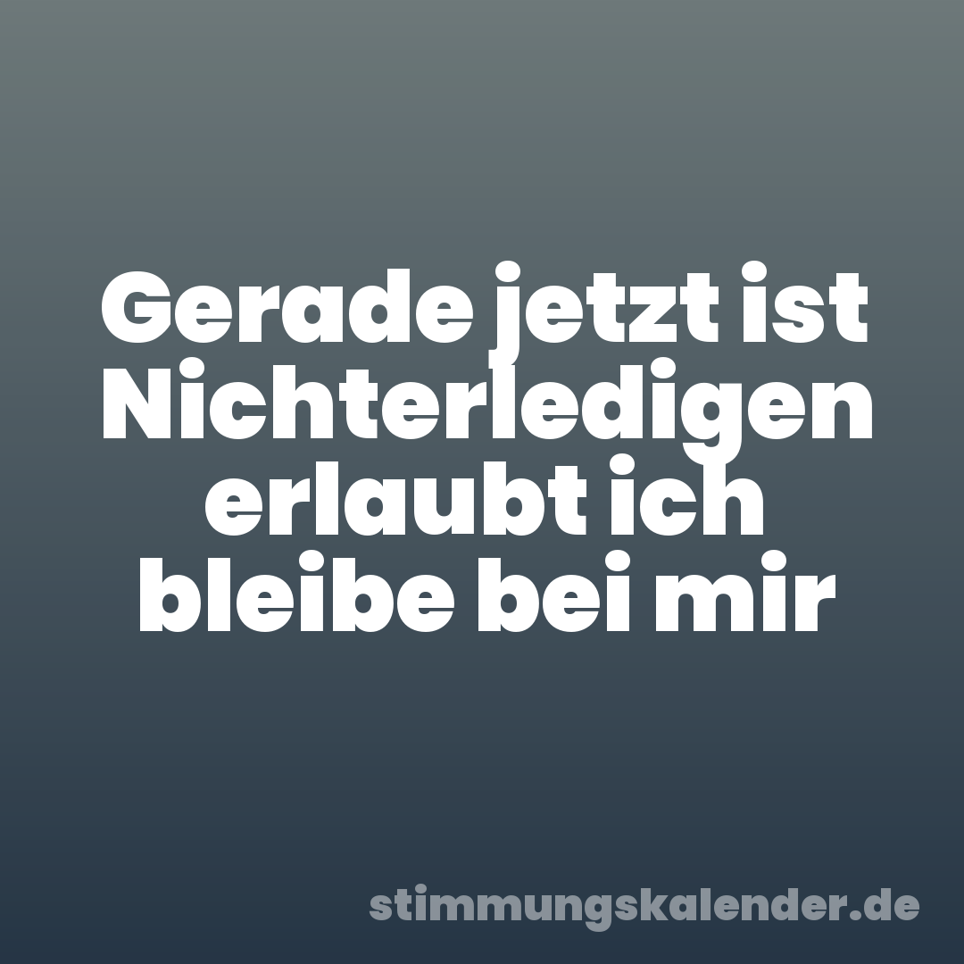 Gerade jetzt ist Nichterledigen erlaubt ich bleibe bei mir