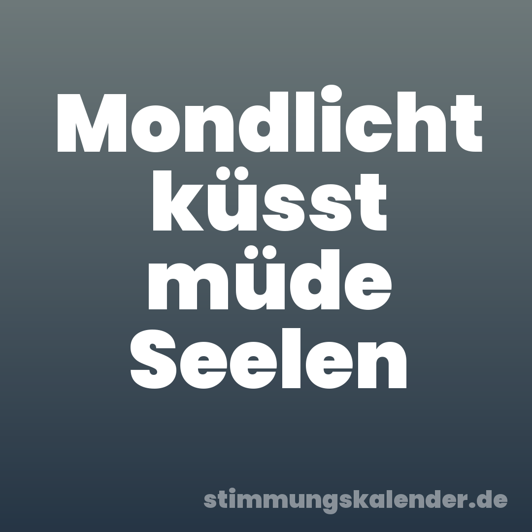 Mondlicht küsst müde Seelen
