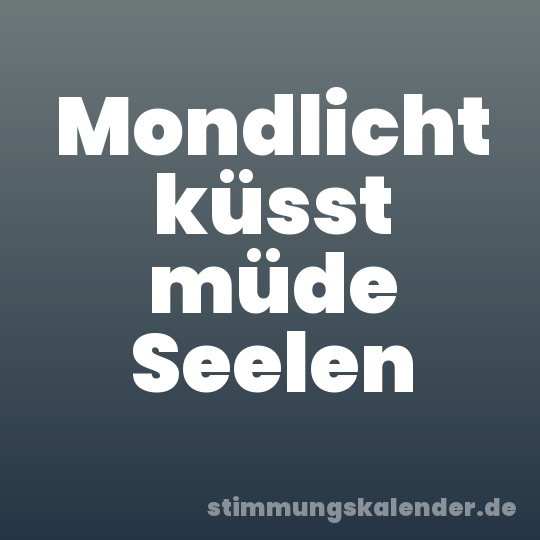 Mondlicht küsst müde Seelen