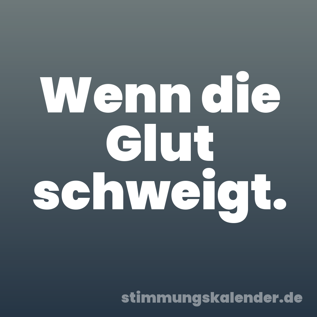 Wenn die Glut schweigt.