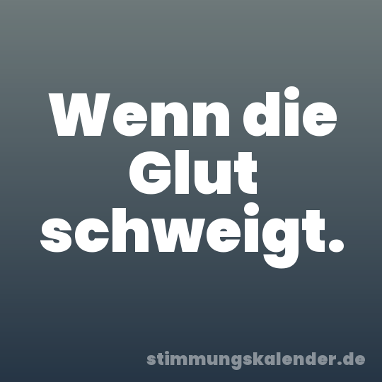 Wenn die Glut schweigt.