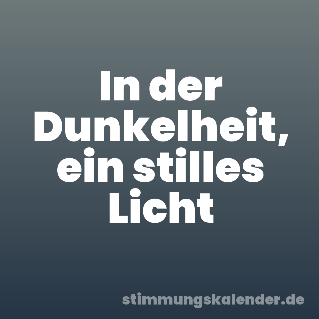 In der Dunkelheit, ein stilles Licht