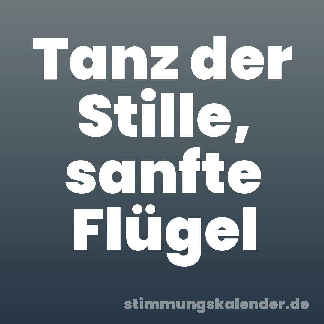 Tanz der Stille, sanfte Flügel