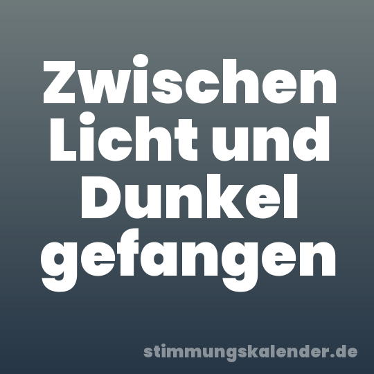 Zwischen Licht und Dunkel gefangen