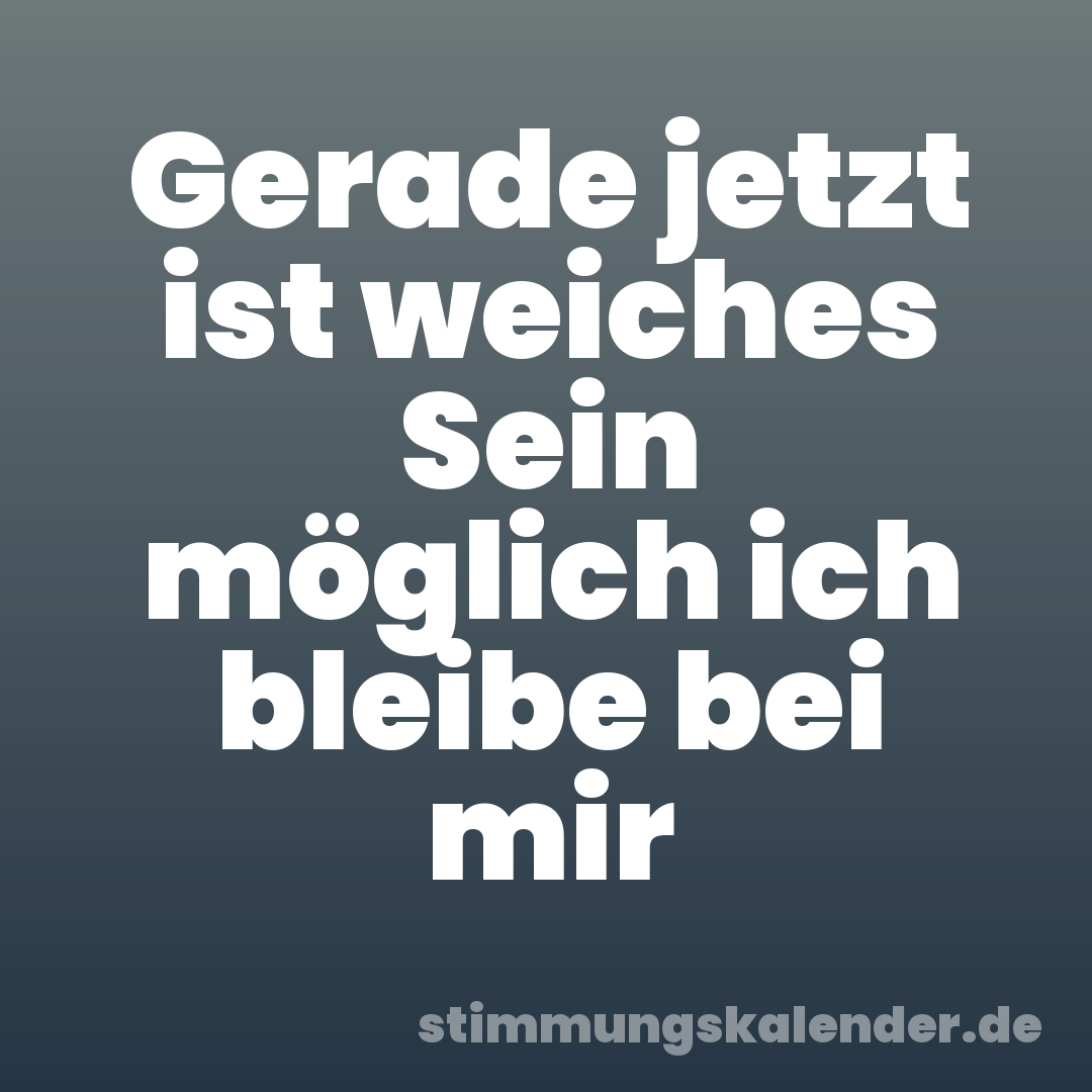 Gerade jetzt ist weiches Sein möglich ich bleibe bei mir