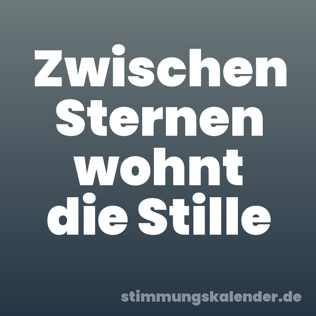 Zwischen Sternen wohnt die Stille
