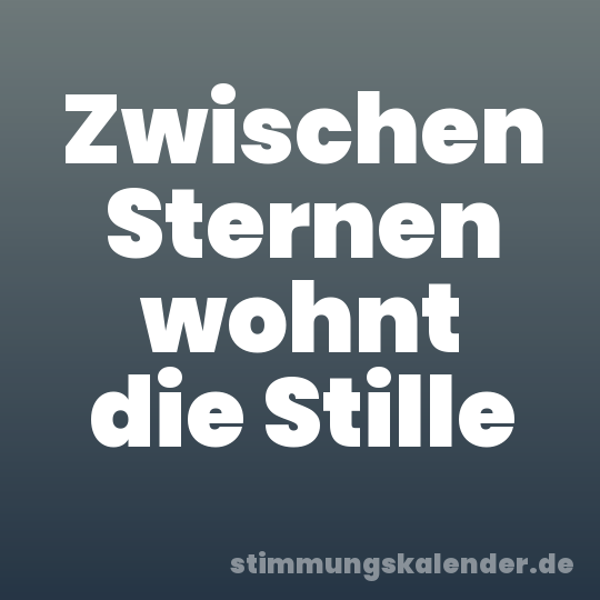 Zwischen Sternen wohnt die Stille