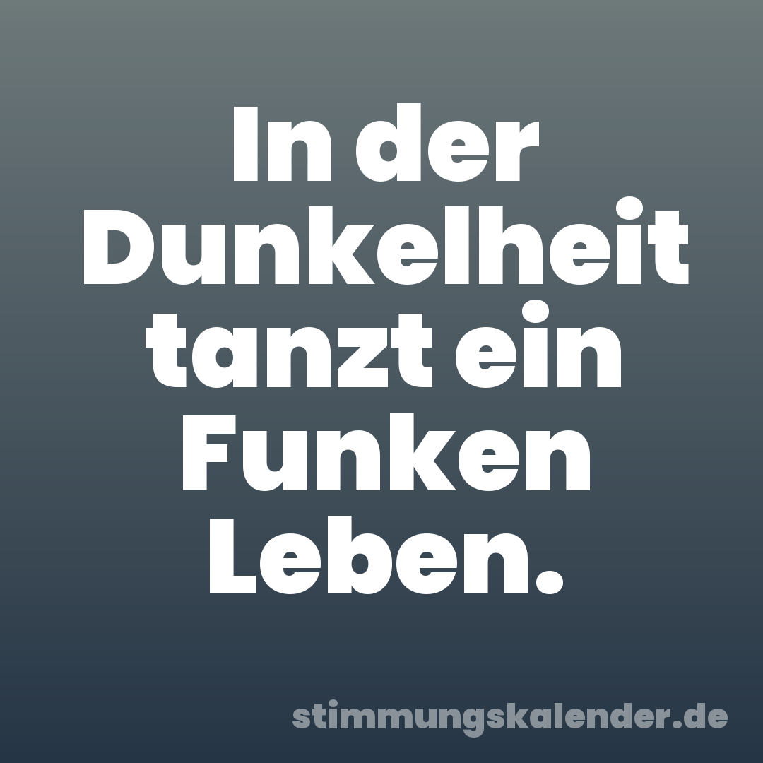 In der Dunkelheit tanzt ein Funken Leben.