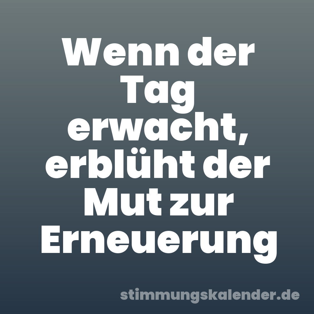 Wenn der Tag erwacht, erblüht der Mut zur Erneuerung