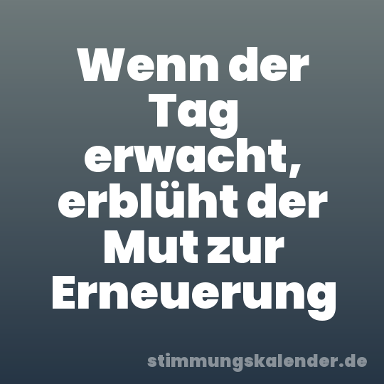 Wenn der Tag erwacht, erblüht der Mut zur Erneuerung