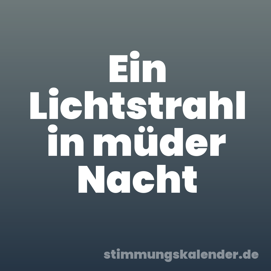 Ein Lichtstrahl in müder Nacht