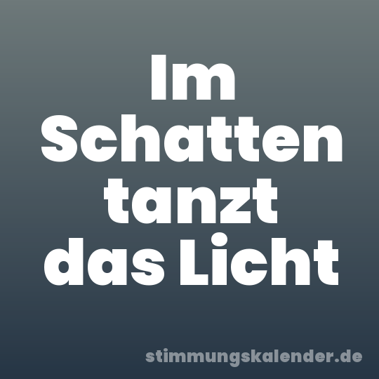 Im Schatten tanzt das Licht
