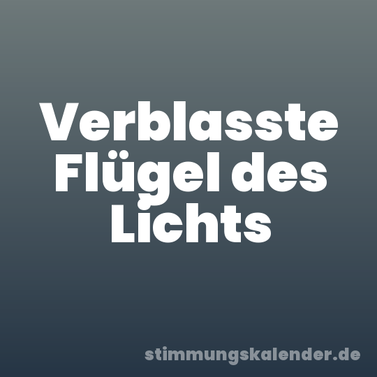 Verblasste Flügel des Lichts