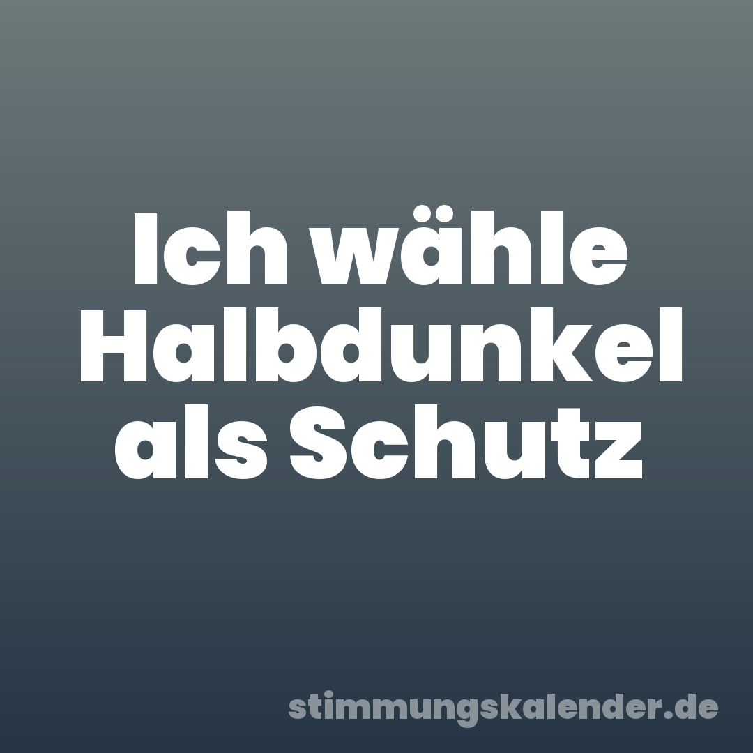 Ich wähle Halbdunkel als Schutz