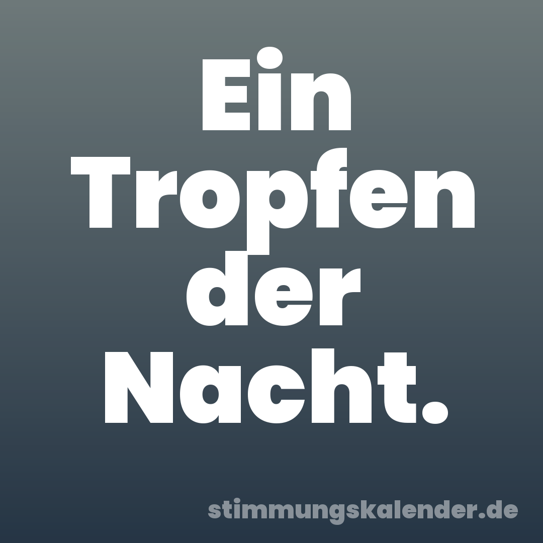 Ein Tropfen der Nacht.