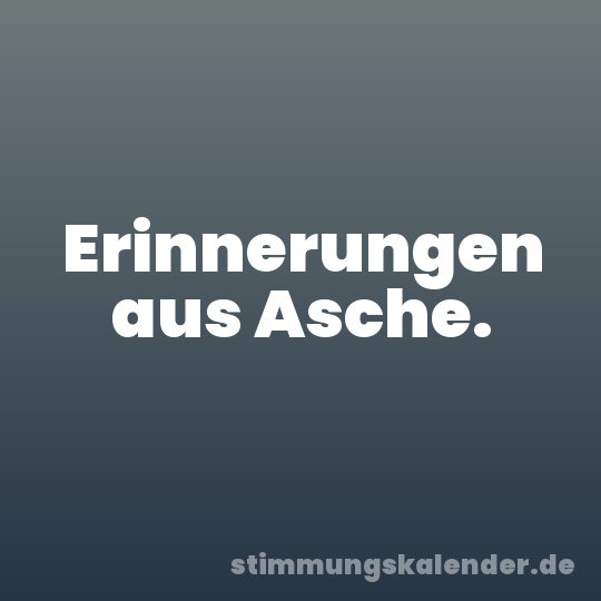 Erinnerungen aus Asche.