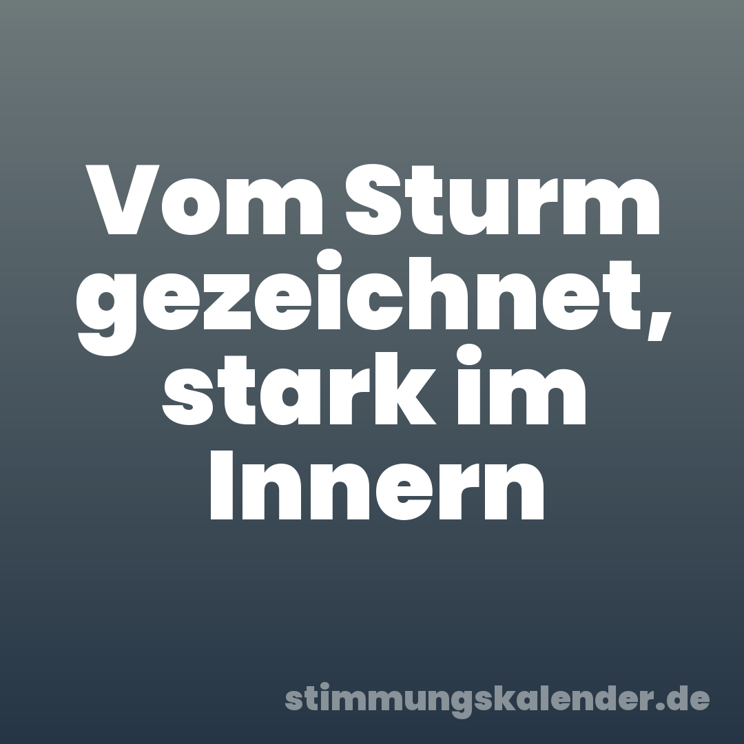 Vom Sturm gezeichnet, stark im Innern