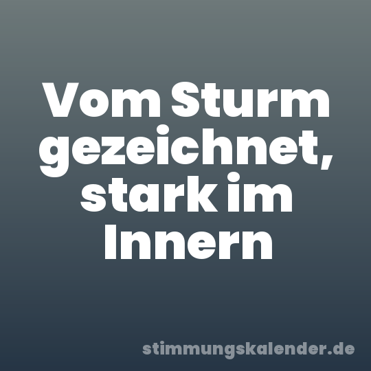 Vom Sturm gezeichnet, stark im Innern