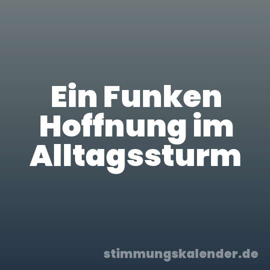 Ein Funken Hoffnung im Alltagssturm