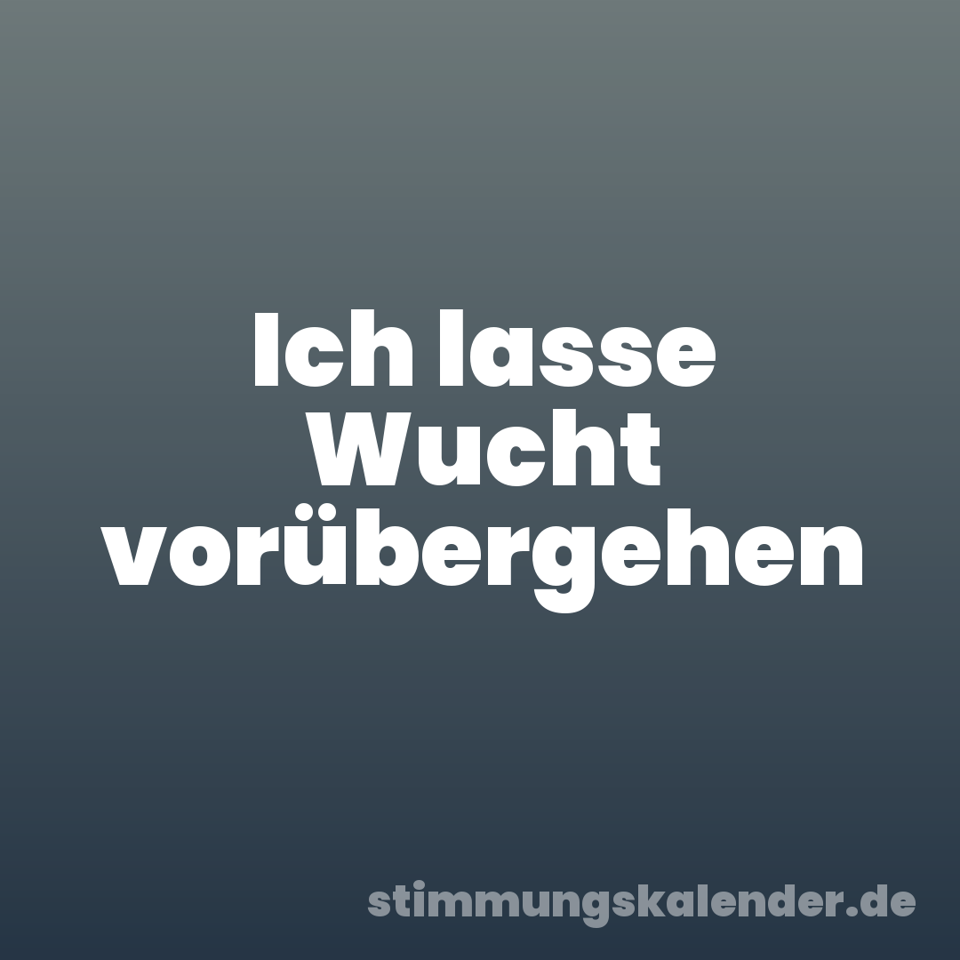 Ich lasse Wucht vorübergehen