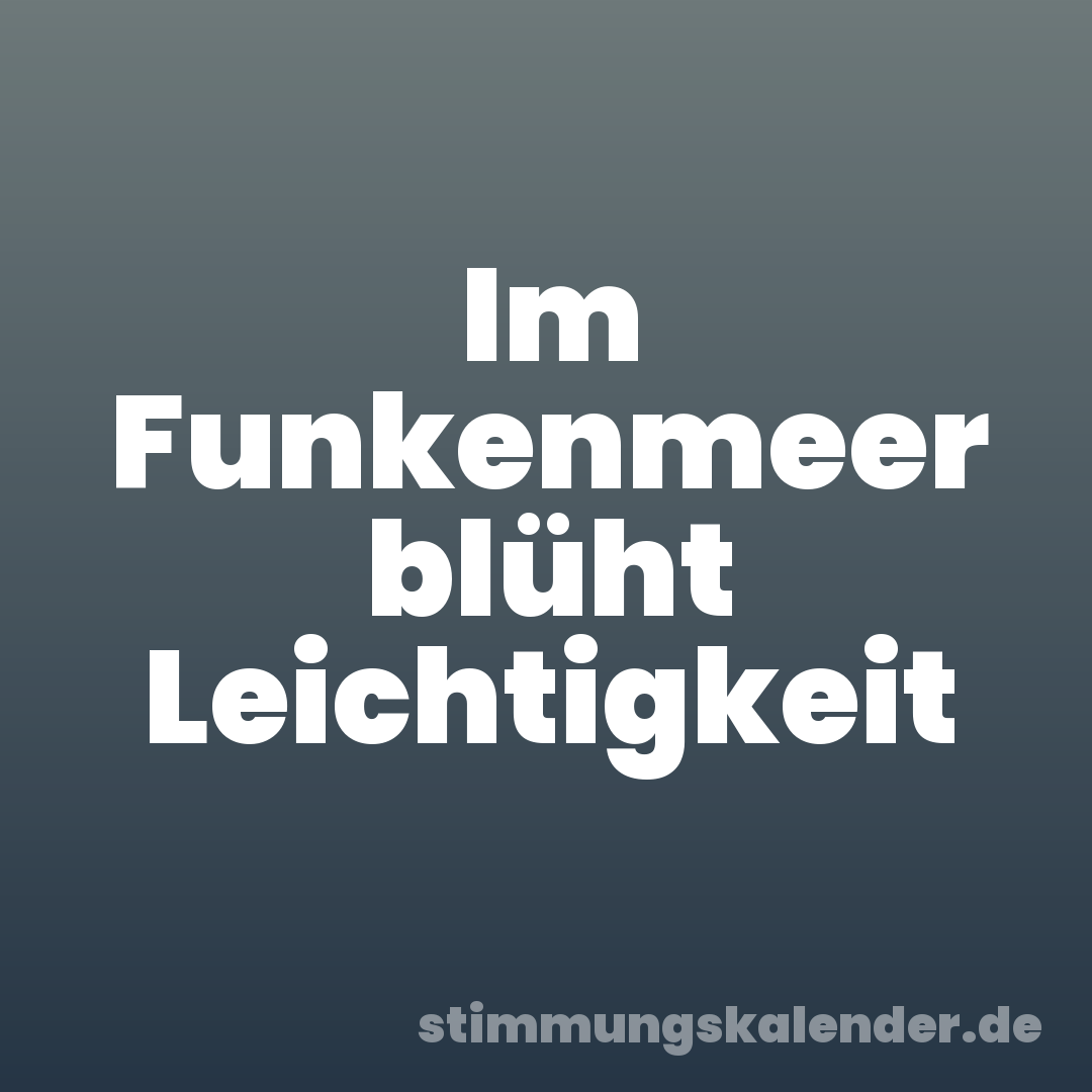 Im Funkenmeer blüht Leichtigkeit